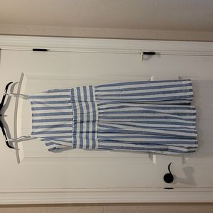 Blue and white dress